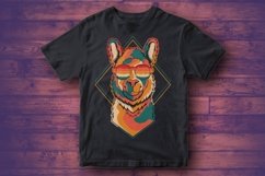 Llama colorful wearing a eyeglasses vector illustration Product Image 2