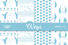 llama digital paper pattern