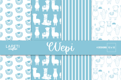 Boho llama scrapbook paper