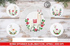 Wind Spinner Llama Embroidery Product Image 1
