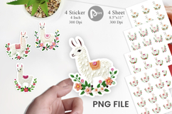 Llama Embroidery Sticker Product Image 1