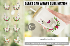 Glass Can Llama Embroidery Product Image 1