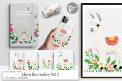 Digital Paper Llama Embroidery Product Image 1