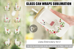 Glass Can Llama Embroidery Product Image 1