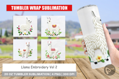 Tumbler Llama Embroidery Product Image 1