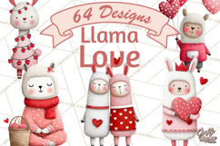 Llama Valentine PNG, Alpaca Love Art, Heart Shack Clipart Product Image 1
