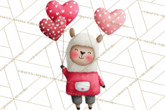 Llama Valentine PNG, Alpaca Love Art, Heart Shack Clipart Product Image 4