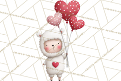Llama Valentine PNG, Alpaca Love Art, Heart Shack Clipart Product Image 2