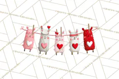 Llama Valentine PNG, Alpaca Love Art, Heart Shack Clipart Product Image 2