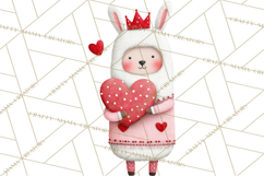 Llama Valentine PNG, Alpaca Love Art, Heart Shack Clipart Product Image 5