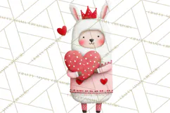 Llama Valentine PNG, Alpaca Love Art, Heart Shack Clipart Product Image 5