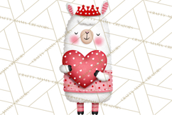 Llama Valentine PNG, Alpaca Love Art, Heart Shack Clipart Product Image 2