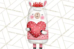 Llama Valentine PNG, Alpaca Love Art, Heart Shack Clipart Product Image 2