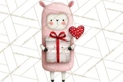 Llama Valentine PNG, Alpaca Love Art, Heart Shack Clipart Product Image 3
