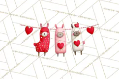 Llama Valentine PNG, Alpaca Love Art, Heart Shack Clipart Product Image 2