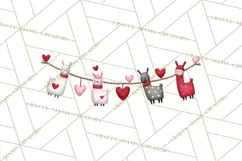 Llama Valentine PNG, Alpaca Love Art, Heart Shack Clipart Product Image 3