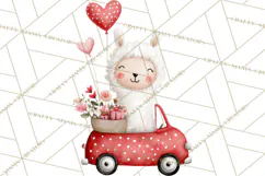 Llama Valentine PNG, Alpaca Love Art, Heart Shack Clipart Product Image 4