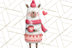 Llama Valentine PNG, Alpaca Love Art, Heart Shack Clipart Product Image 2