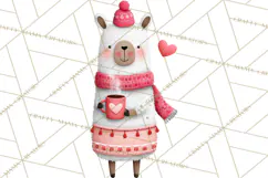 Llama Valentine PNG, Alpaca Love Art, Heart Shack Clipart Product Image 2
