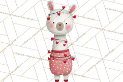 Llama Valentine PNG, Alpaca Love Art, Heart Shack Clipart Product Image 4
