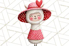 Llama Valentine PNG, Alpaca Love Art, Heart Shack Clipart Product Image 2