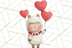 Llama Valentine PNG, Alpaca Love Art, Heart Shack Clipart Product Image 3