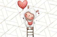 Llama Valentine PNG, Alpaca Love Art, Heart Shack Clipart Product Image 5