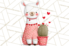 Llama Valentine PNG, Alpaca Love Art, Heart Shack Clipart Product Image 5