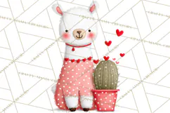 Llama Valentine PNG, Alpaca Love Art, Heart Shack Clipart Product Image 5