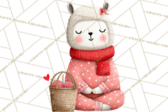 Llama Valentine PNG, Alpaca Love Art, Heart Shack Clipart Product Image 2