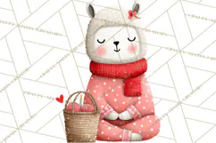 Llama Valentine PNG, Alpaca Love Art, Heart Shack Clipart Product Image 2