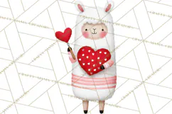 Llama Valentine PNG, Alpaca Love Art, Heart Shack Clipart Product Image 4
