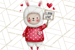 Llama Valentine PNG, Alpaca Love Art, Heart Shack Clipart Product Image 5
