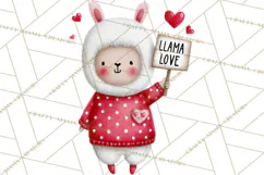 Llama Valentine PNG, Alpaca Love Art, Heart Shack Clipart Product Image 5