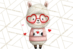 Llama Valentine PNG, Alpaca Love Art, Heart Shack Clipart Product Image 2