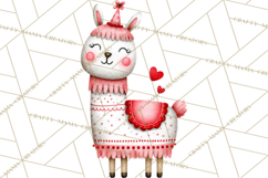 Llama Valentine PNG, Alpaca Love Art, Heart Shack Clipart Product Image 4