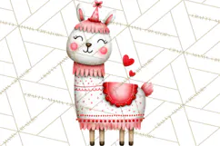 Llama Valentine PNG, Alpaca Love Art, Heart Shack Clipart Product Image 4