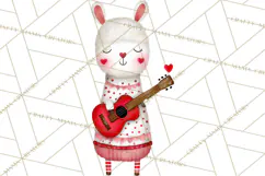 Llama Valentine PNG, Alpaca Love Art, Heart Shack Clipart Product Image 2