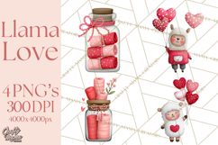 Llama Valentine PNG, Alpaca Love Art, Heart Shack Clipart Product Image 1