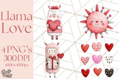 Llama Valentine PNG, Alpaca Love Art, Heart Shack Clipart Product Image 1