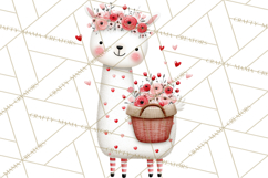 Llama Valentine PNG, Alpaca Love Art, Heart Shack Clipart Product Image 4
