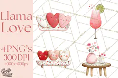 Llama Valentine PNG, Alpaca Love Art, Heart Shack Clipart Product Image 1