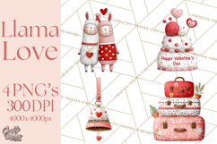 Llama Valentine PNG, Alpaca Love Art, Heart Shack Clipart Product Image 1