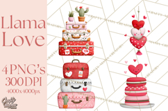 Llama Valentine PNG, Alpaca Love Art, Heart Shack Clipart Product Image 1