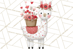 Llama Valentine PNG, Alpaca Love Art, Heart Shack Clipart Product Image 5