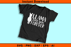 Llama Love You Forever SVG Cute Valentine’s Day Quote Design Product Image 2