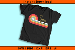 Retro Swirl Llama SVG Vintage Boho Animal Clipart Design Product Image 2