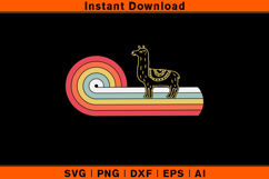 Retro Swirl Llama SVG Vintage Boho Animal Clipart Design Product Image 1