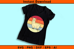 Distressed Retro Llama SVG Vintage Cute Animal Clipart Product Image 3