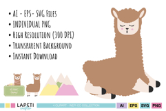 No drama llama PNG clipart for stickers and printable crafts